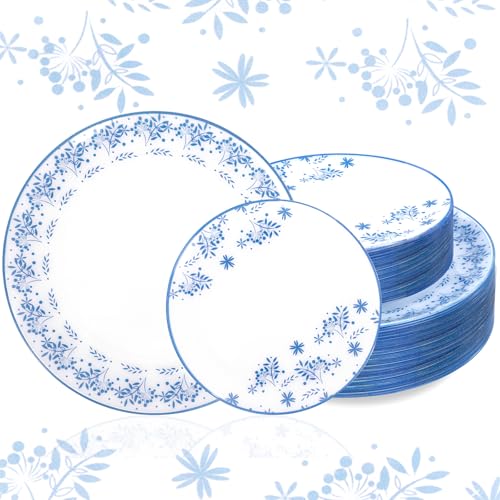 Joyido blue floral plates image