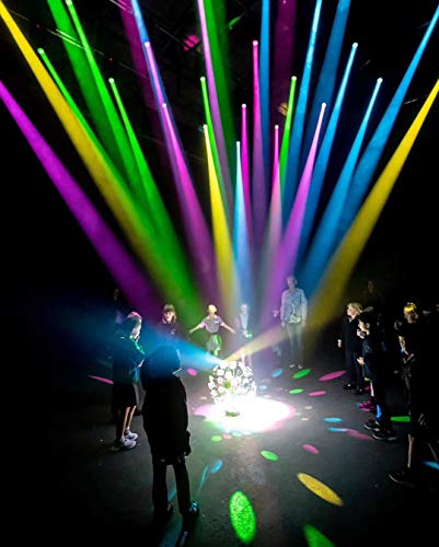 Imrelax Stage Light, Led 200W Moving Head Spot Wash Zoom Beam 4 In 1 Dj Light Dmx Disco Light 18-Ch Party Light Pattern Light #TOP4
