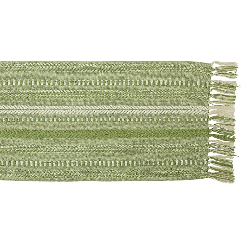 image for DII Farmhouse Braided Stripe Table Runner Collection, 15x108 (15x113, 