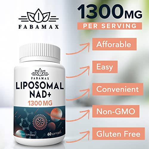 1300 Mg Liposomal Nad+ Supplement, 98% Pure Nad+ Supplement, Superior Absorption, Alternative To Nicotinamide Riboside Or Nadh To Boost Nad+ For Aging Defense, Energy, Longevity, 120 Softgels #TOP5