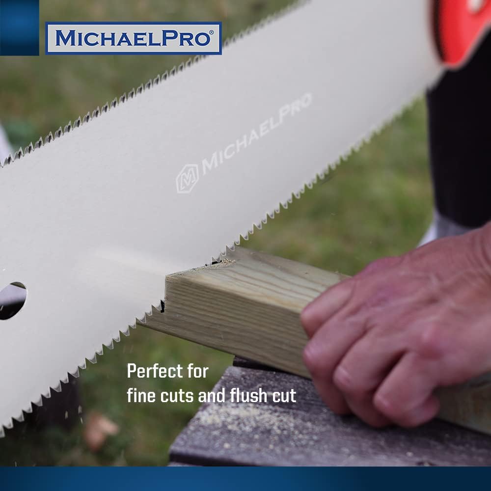 MichaelPro MP018004 10-Inch Double Edge Saw, Japanese Pull Saw for Woodworking, Impulse Hardening Steel Teeth with Flexible High Carbon Steel Blade