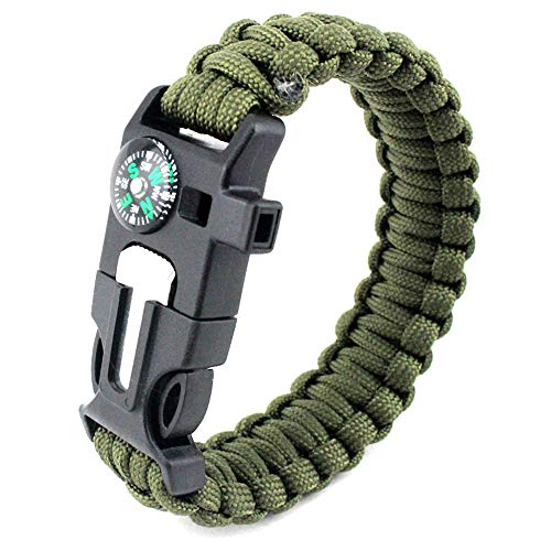 YZOTEK 5 in 1 Sport Paracord Armband - Überleben Einfach Beiläufig Armband mit Multi Emergency Tools Kompass, Feuerstein, Schaber, Pfeife für Wildnisjagd & Angeln Cover