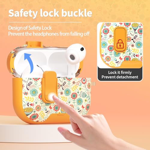 Image of for AirPods Pro 3 Case with Lock & Phone Stand,Cute Floral Pattern Style