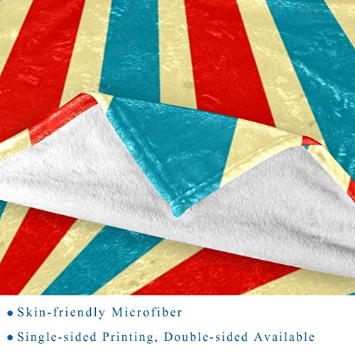 Couverture polaire rétro à rayures en microfibre douce 150x130 cm - 3