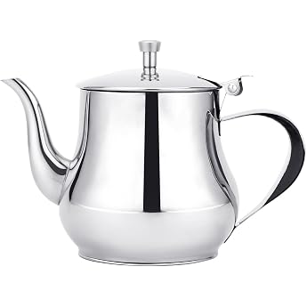SANQIAHOME Small Stainless Steel Teapot (Silver, 360ml)