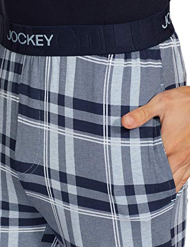 Image of Jockey IM03 Men's Tencel Micro Modal Cotton Elastane Stretch Regular Fit Checkered Pyjama with Side Pockets (Prints May Vary)