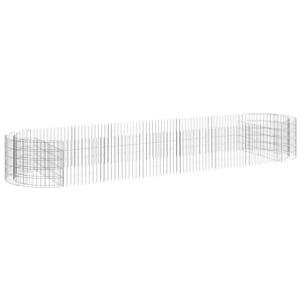 vidaXL Lit Surélevé à Gabion Parterre de Fleurs Support de Plante Jardinière Pot de Fleurs Jardin Terrasse Extérieur Fer Galvanisé 400x100x50 cm