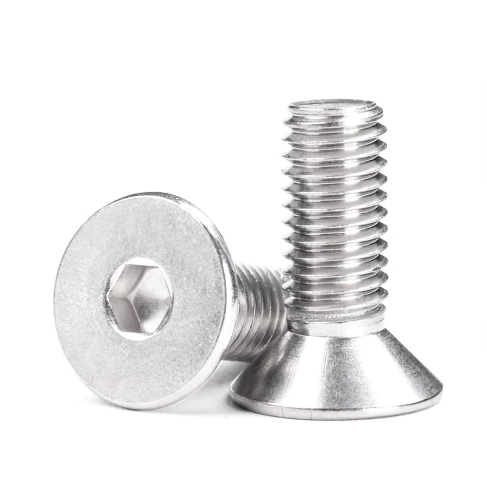 50PCS M3-0.5x8mm Flat Head Socket Cap Screws - Stainless Steel Allen Bolts Full Thread 304 Grade