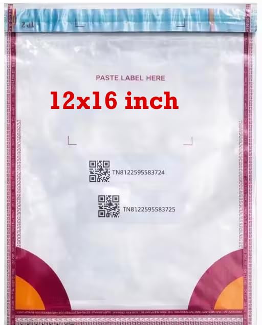 Meesho Transparent Courier Bag With QR Code | NO POD | Meesho Transparent LDPE Bag |Tamper-proof Security Meesho Polybag (12x16, 50pcs)-image-49
