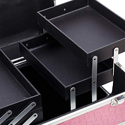 BYCDD Trolley Kosmetikkoffer Schminkkoffer, Multikoffer Etagenkoffer mit 360° Rollen Abnehmbar Make-up Koffer Taschen… – Bild 4