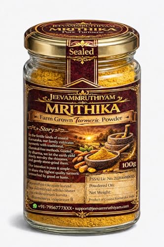 Image of Turmeric Powder | Sun-Dried Haldi Powder | High Curcumin Manjalpodi | TURMERIC Stone-Grounded only after order | Pesticide-Free Arishina, No Additives Pasupu | MRITHIKA Farm-Grown curcuma longa Coastal Karnataka 1KG