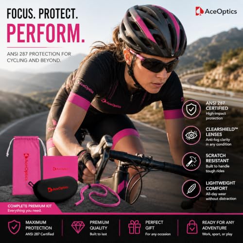 Image of Safety Glasses - ANSI Z87 Certified, 5X Anti-Fog ClearShield Lenses with Premium Hard Case & Accessory Bundle