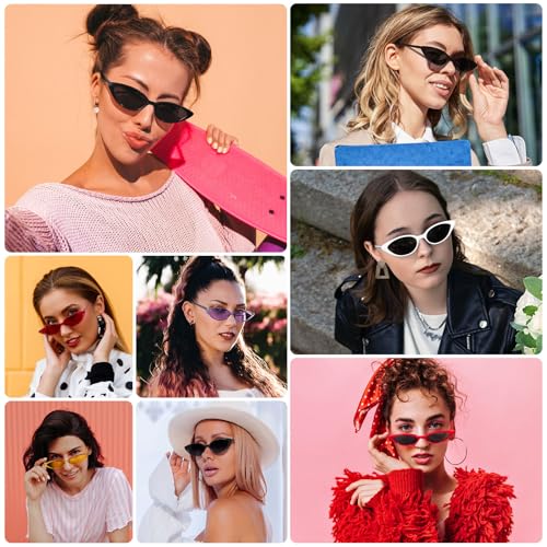 STORYCOAST Retro Cat Eye Sunglasses for Women Vintage 90S Trendy Small Frame Sun Glasses Skinny Oval Shades UV400 Protection2