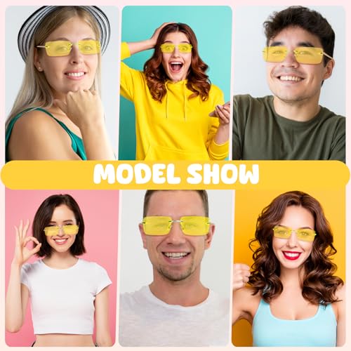 Rimless Rectangle Sunglasses Fashion Glasses Candy Color Ocean Eyewears Women Men Party Halloween Cosplay Glasses3