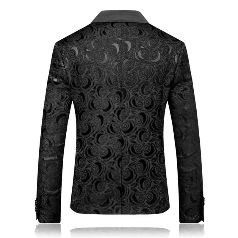 Men's Rose Embroidered Suit Floral Blazer Slim Fit Luxury Jacket Tuxedo Dinner Wedding Party Dress3
