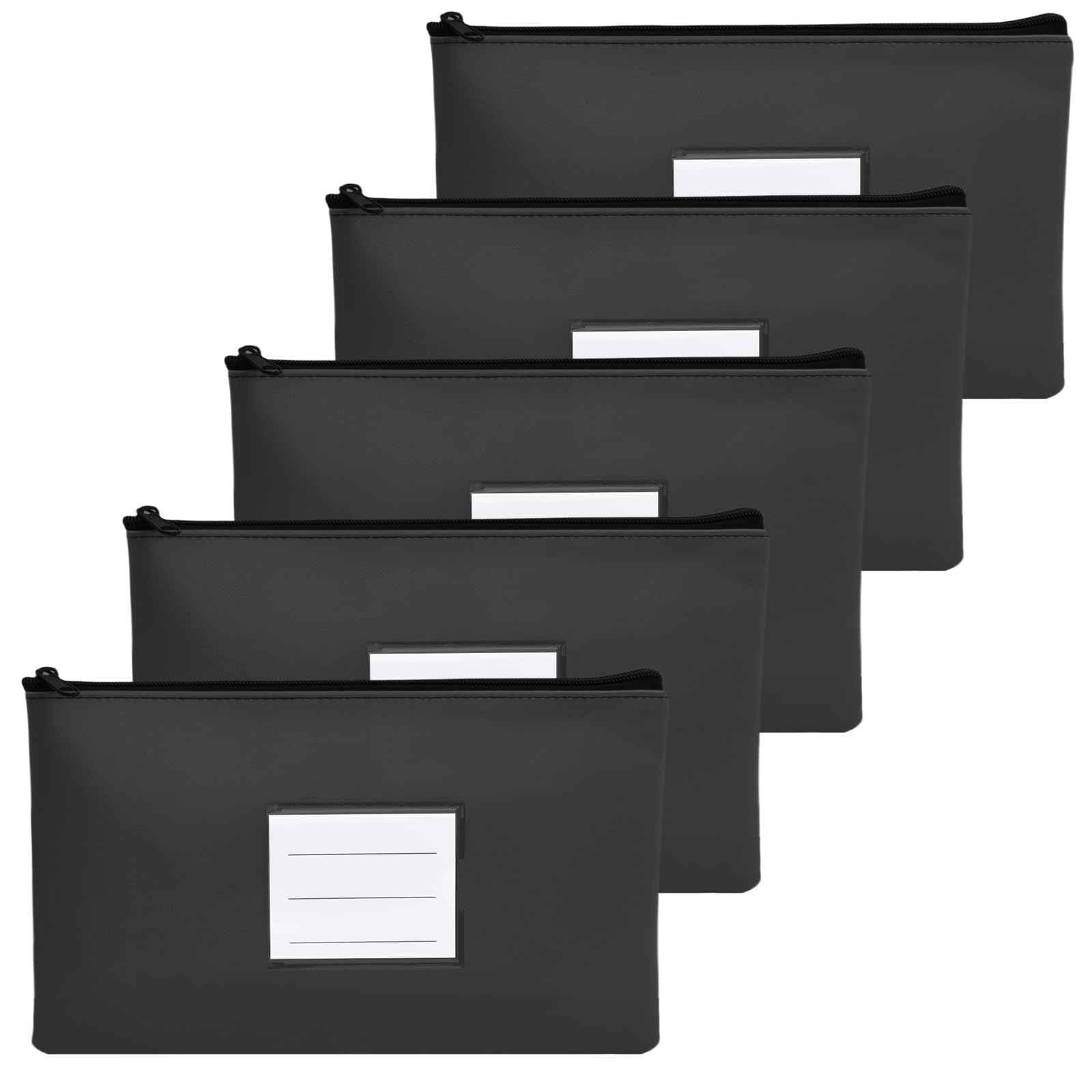 5 Pcs Dokumentenmappe A5, Geldtasche Banktasche Leder, Geldscheine Aufbewahrung, Geldscheintasche Klein mit Reißverschluss und Fenster, Dokumententasche Wasserdicht, Geldmappe Schule Business (Set B) Bürobedarf & Schreibwaren