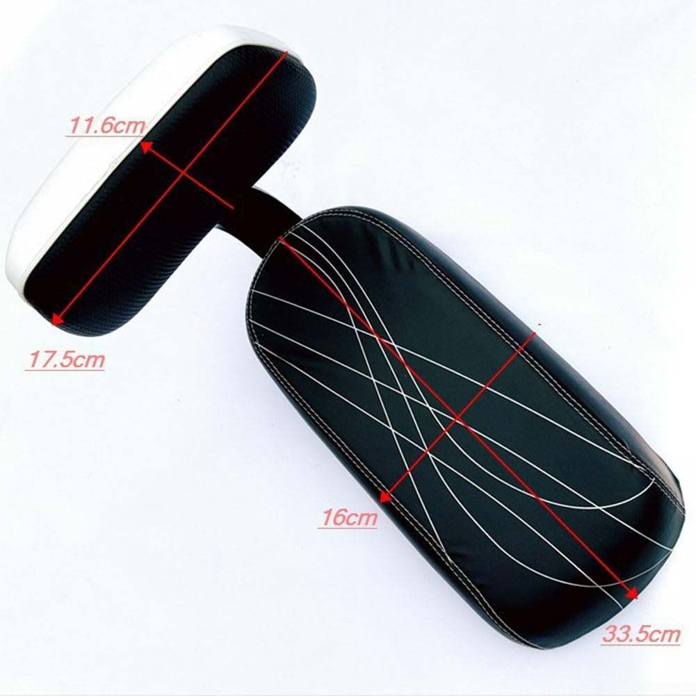 Sella posteriore per bicicletta con schienale e maniglia per mountain bike ed ebike, cuscino per sedile in acciaio al carbonio per adulti e ragazzi, include pedali, nero, 34 x 16 cm