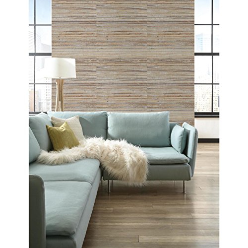 York Wallcoverings NZ0796 Grasscloth Behang door Raw Jute, Zilverachtig/Parel, Crème, Beige, Tan - Afbeelding 4