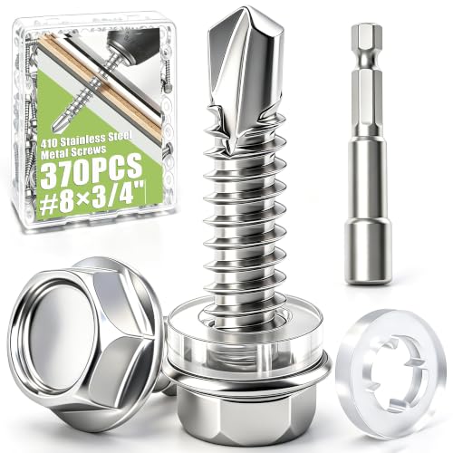 mxuteuk 370PCS #8×3/4' Self Tapping Screws...
