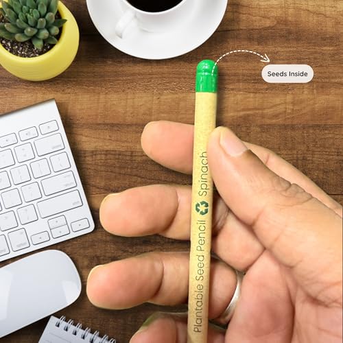 Image of Bombay Greens Seed Diary with Plantable Pencils Bio degradable Eco-Friendly Stationery for Corporate Gifting | Sustainable Gifts with Pencils Card - Pack of 5