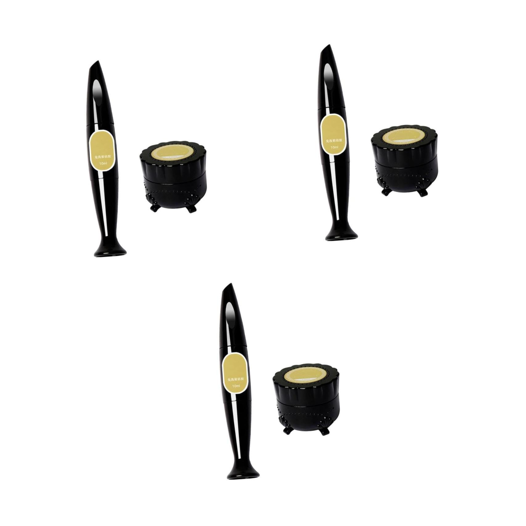 FRCOLOR 3sets Colla Per Nail Art Penna Adesiva Per Strass e Riempi Giunti Gel Per Unghie Senza Risciacquo Adatta Per Decorazioni Unghie e Manicure Professionale