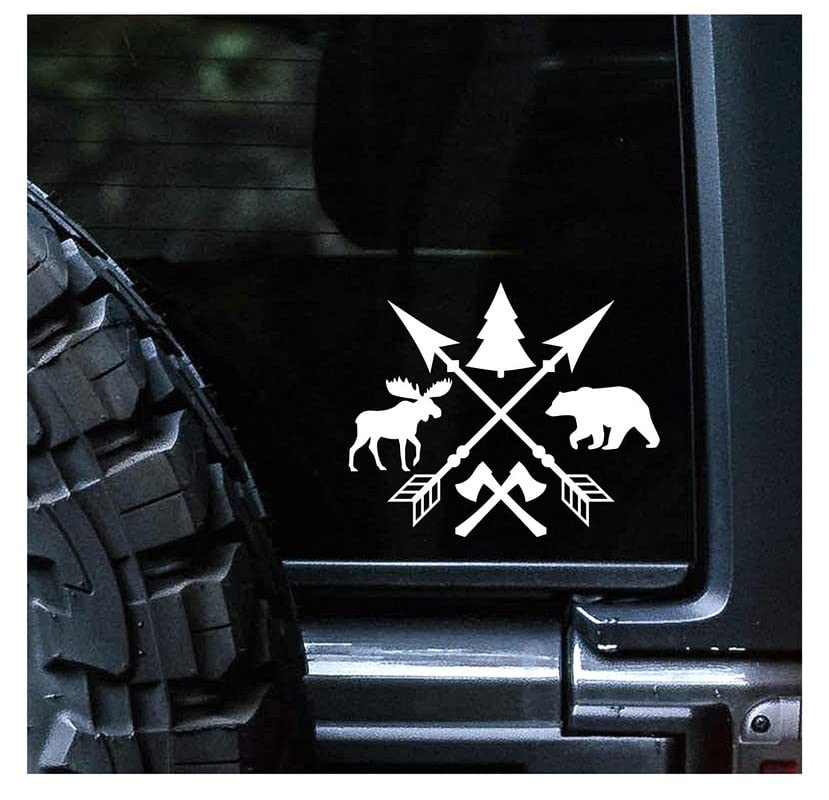 Lyoman® Car Stickers Exterior Moose Deer & Adventure Laptop I Pad McBook Notepad Decal Vinyl Car Sticker Outdoors Wildlife Cars Trucks Vans Walls Laptop White Pack of 1 (B0B424YK17) Amazon Price History, Amazon Price Tracker