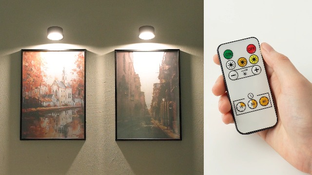 Image of LED Wall Mounted Lights, Rechargeable Wall Sconces Lamp, 3 Color Temps & Remote and Touch, 360Rotation Dimmable Cordless Wall Light for Study Bedroom Reading Bedside(Wood, 2 Pack)