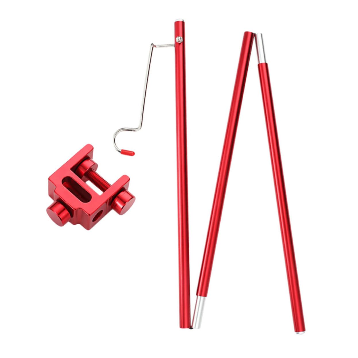 JOINPAYA 1 Set Portable Folding Camping Lamp Bracket with Rotatable Hook Lightweight Aluminum Alloy Stand for Outdoor Use Durable Lamp Pole for Camping Picnics and