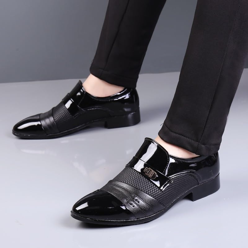 Men's Fashion Square Toe Lace Up Lug Sole Business Office Shoes Comfortable Dress Shoes3