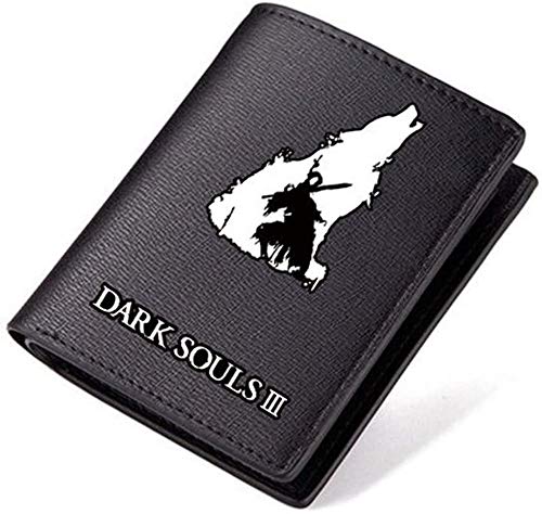 Dark Black Pu Leather Short Mens Wallet 4.52''3.74'' (#1)