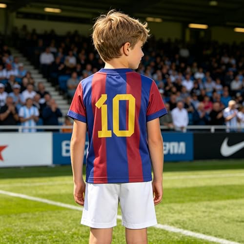 Image of Soccer Jersey Kids Boys Argentina Jersey Shirt Soccer Boys Tshirts Round Neck Short Sleeve Top