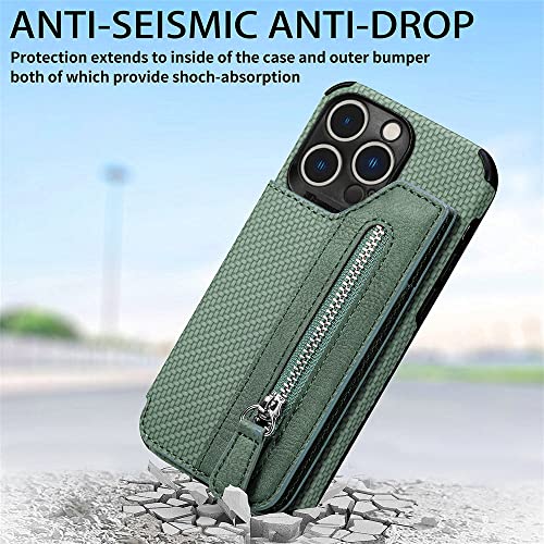 Étui en cuir vert pour iPhone XS Max finition haut de gamme avec portefeuille - 5