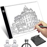 Mesa de luz para calcar, HNSHAG A4 LED Mesa de Luz Dibujo, Tablero de Trazado Brillo Ajustable, Light Pad para Artistas, Bocetos, Animación, Diseño, X-Ray