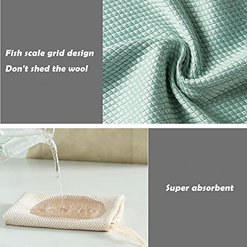 10 Pack Fish Scale Microfiber Polishing Cleaning Cloths Cleaning Rags Microfiber Polishing Drying Towels Lint Free Streak Free Reusable Washcloths For Windows Cars Mirrors Stainless Steel(Color Mix) #TOP1