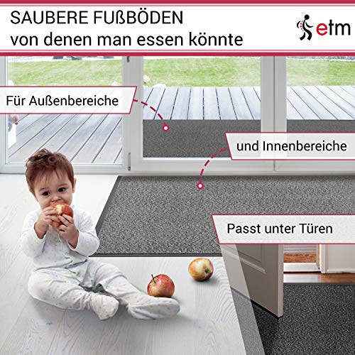 etm® Schmutzfangmatte - Note 1,6: Sieger Preis-Leistung - Fußmatte in vielen Größen - Türmatte Fußabstreifer für Haustür… – Bild 7