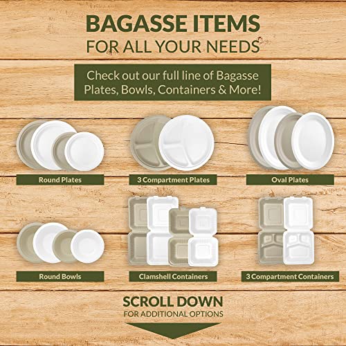 Reli. Compostable Clamshell To-Go Containers (90 Pack), 8X8 Inch | 1 Compartment | Disposable Take Out Food Containers/To Go Boxes | Biodegradable To Go Containers | Bagasse Clam Shell | White 8X8 #TOP6