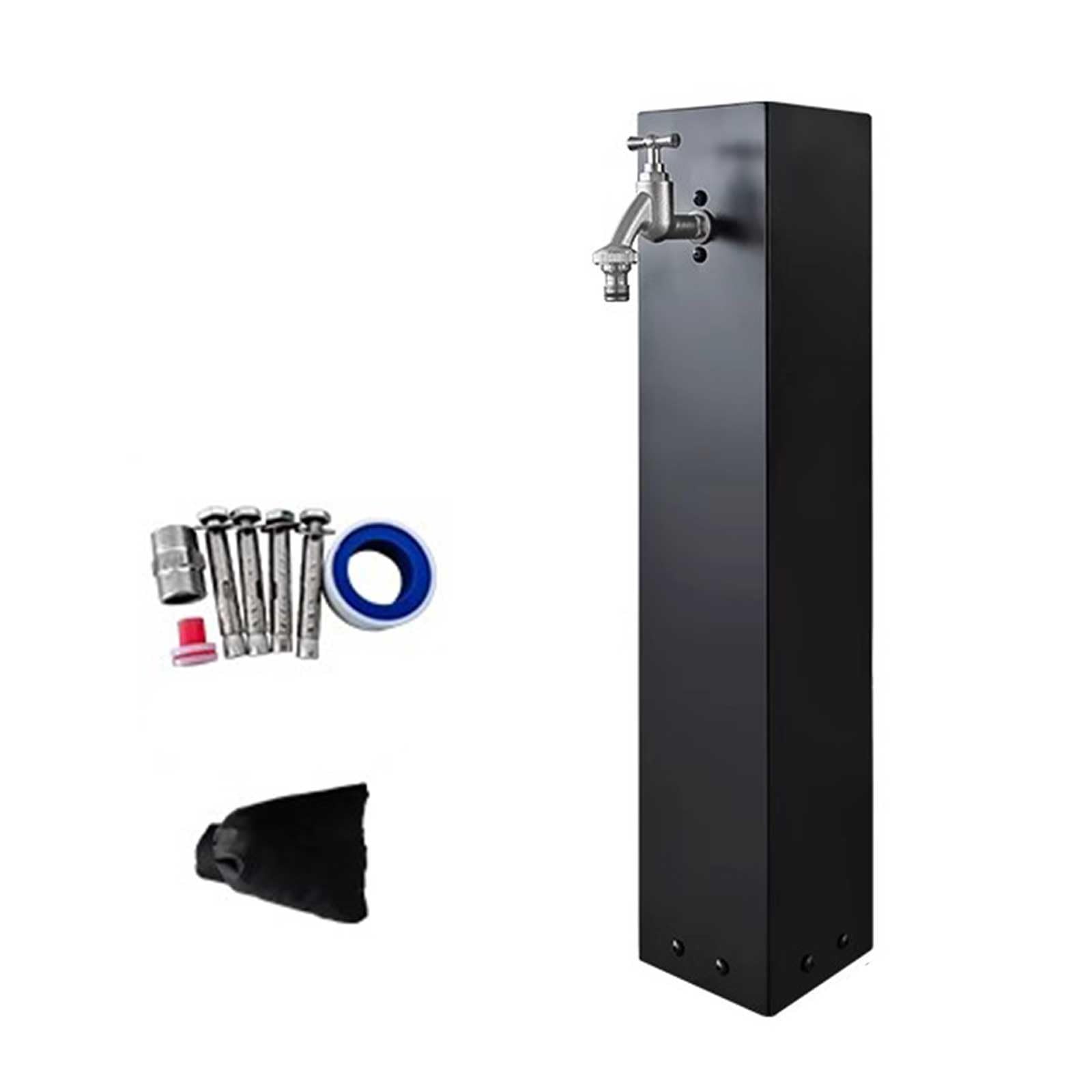 ZYCHSJXA Square Stainless Steel Garden Water Column Outdoor Faucet Decorative Dispenser Fountain Tap Holder Irrigation Solution for Patios and Yards