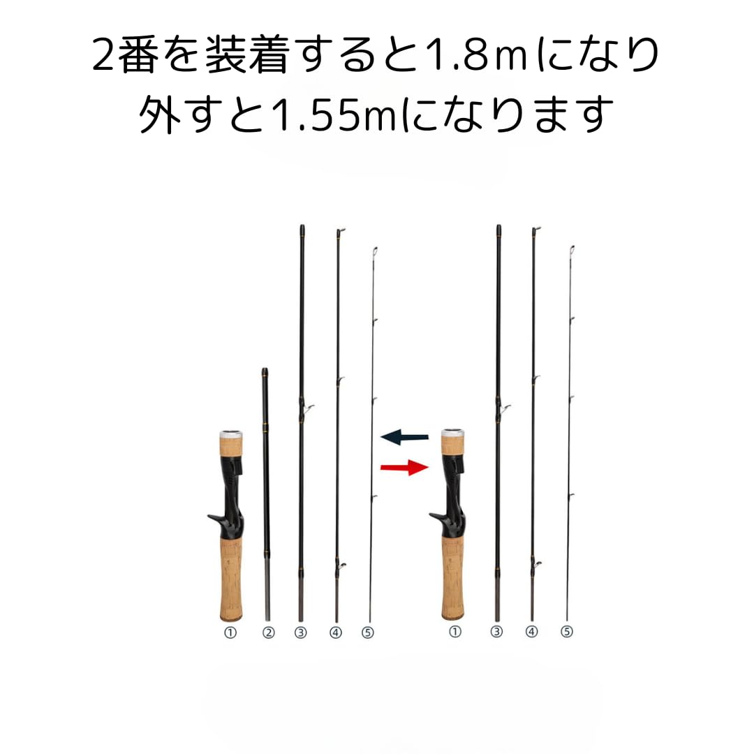 Amazon | LIVEAX パックロッド 5 ピース ベイト スピニング