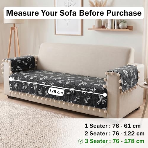 Image of Story@Home Chenille Sofa Cover 6 Seater Fully Covered | Sofa Covers 3 Seater and 2 Seater & Single Sofa Cover - 3+2+1 Sofa Set Cover Config | Sofa Mat with Sofa Back Covers & ArmRest - Multi Color