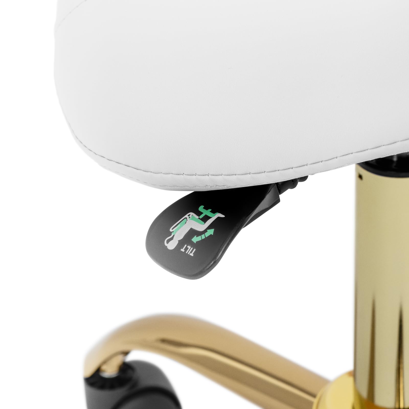 physa PHYSA MANNHEIM WHITE_GOLD Sgabello a sella con schienale 51-65 cm 150 kg - Bianco, oro Sgabello regolabile con schienale
