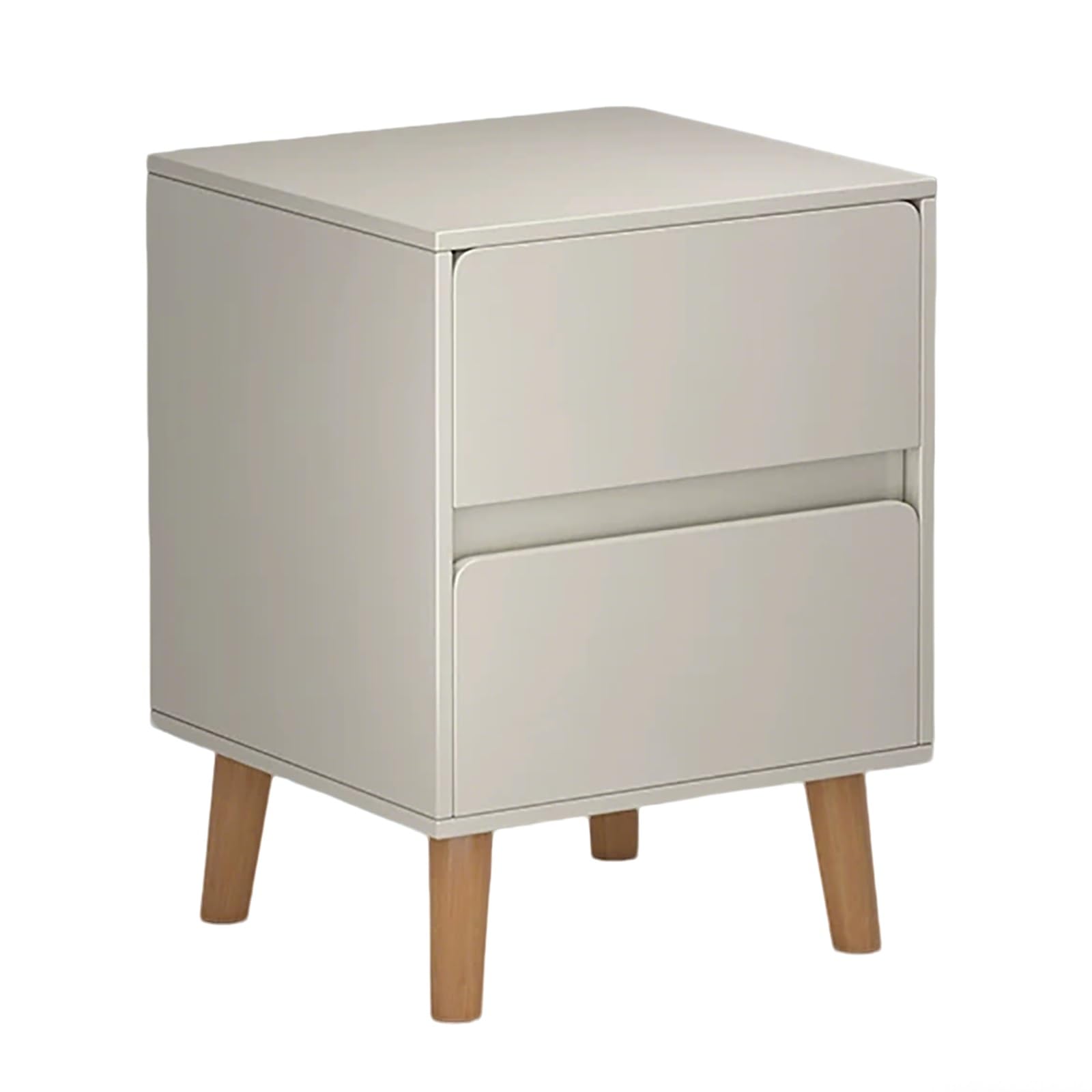 SXZenSpace Wood Bedside Table with 2 Drawers, Farmhouse Nightstand for Bedroom and Small Spaces(White,40x34x48.4cm)