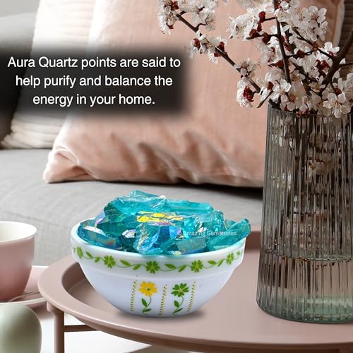 Image of Amazing Gemstone 2 Pieces Aqua Aura Quartz Raw Pencil Points Crystals and Healing Stones, Natural Rocks for Meditation and DIY Raw Point Stones and Crystals