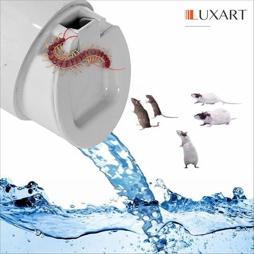Image of LUXART PVC Drain Backflow Valve 6 inch Premium Anti-Rat, Anti-Cockroach, Anti-Snake Backflow Stopper | Heavy-Duty Non-Return Water Valve with Strainer Cap | Protection for Bathroom & Outdoor Drains