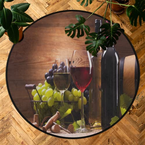 Tapete Redondo Decorativo de Vid, 5 pies miniatura 7