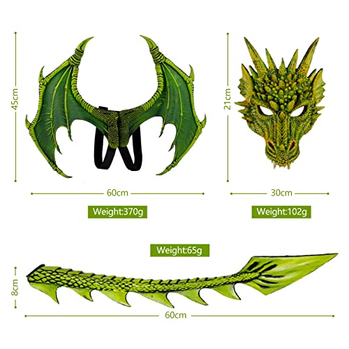 Dragon Costume For Kids Boys Girls, Dragon Wing Tail Mask Set, Cosplay Costume Halloween Dragon Costume #TOP1