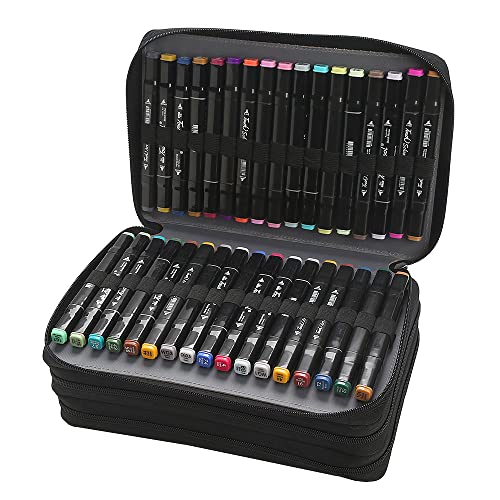 Image of Lbxgap 102 Slots Marker Pen Organizer Case w /Handle | Portable Multilayer Holder for Watercolor Pencils & Gel Pen Markers for Artists, Sketching, Drawing