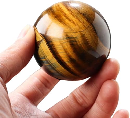 Miniatura 2 de Bola de cristal de ojo de tigre, esfera de cristal real para meditación y curación, bola de cristal de ojo de tigre, pequeña esfera de cristal para