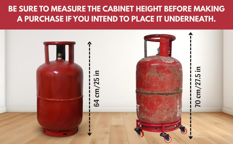 Image of BIRDWING Red Heavy Wheel Metal Gas Cylinder Trolley with Wheel |Lpg Cylinder Stand Gas Cylinder Trolley |LPG Gas Cylinder Trolley with 4 White Prime Wheels,