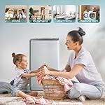 Euhomy 1.03cu.ft Portable Washer, 8.8LBS Capacity Small Portable Washing Machine with 10 Programs 5 Water Levels, Drain Pump and LED Display,Compact Washer for Apartments, RVs, Homes, Light Gray - Image 5