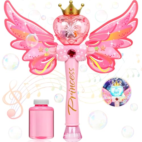 Gretex Princess Bubble Wand Light Musical, Auto Bubble Toy Gift for Girls